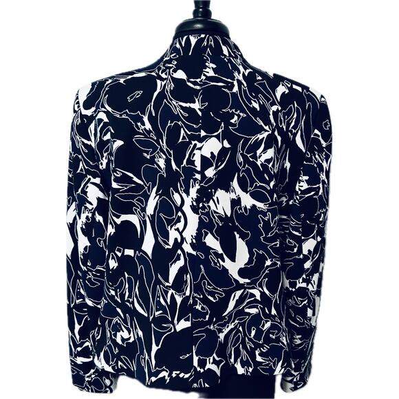 Kasper Print Suit Collarless Open Front Jacket - Picture 2 of 9